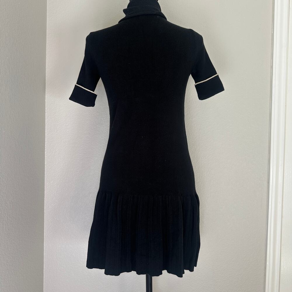 Juicy Couture Black‎ Sweater Dress Gold Trim/Logo, Y2K, Preppy, Academia, Small - Picture 2 of 8